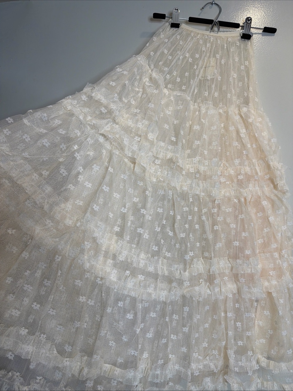 Free People Don't Let Me Go Half Slip Lace Tulle Ruffles Sheer Skirt XS - Picture 5 of 8